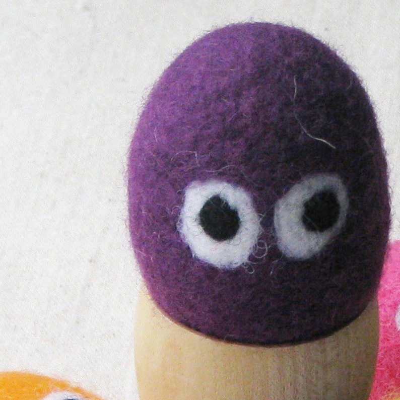Easter Eggs With Googly Eyes Felted From Colorful Wool for Etsy