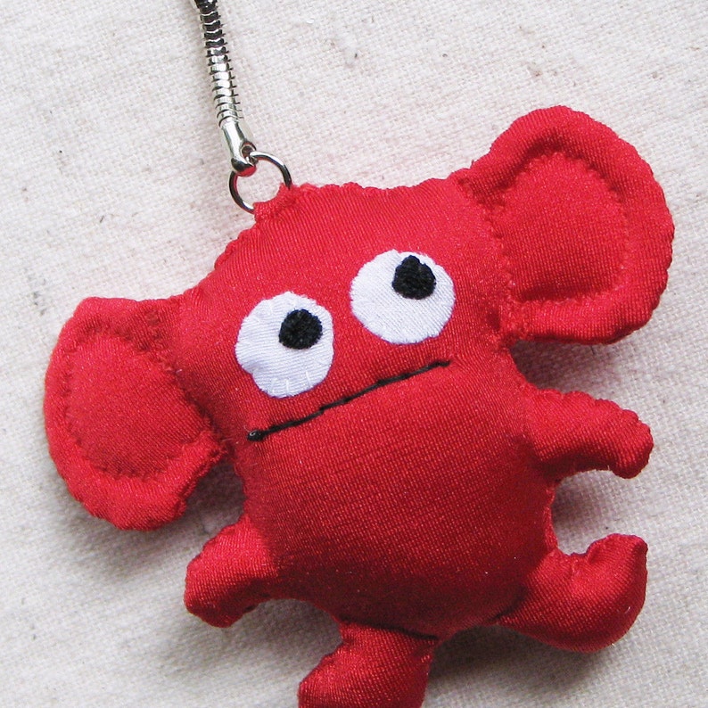 Small Creature Keychain Plushie Monster With Googly Eyes Etsy