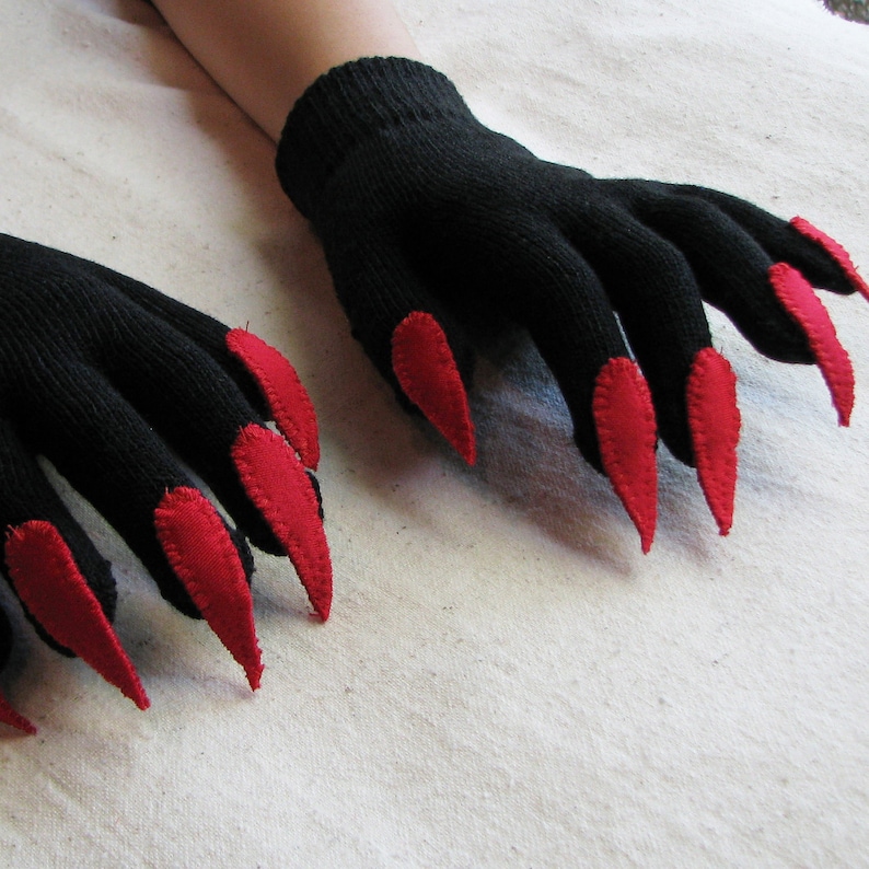red gloves with claws