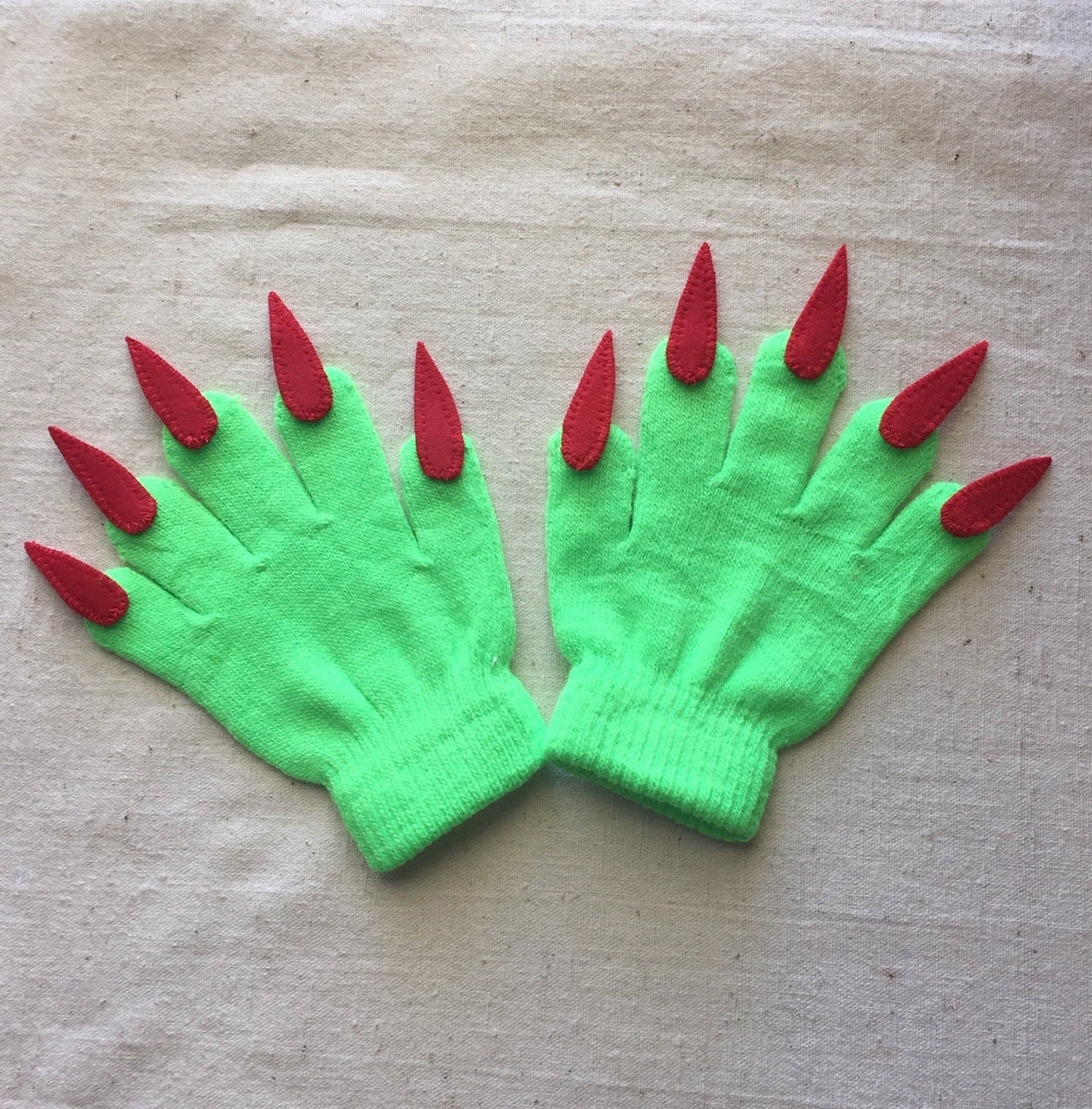 Guantes con garras, verde neón y rojo, para disfraz de Halloween o juego de  simulación -  México