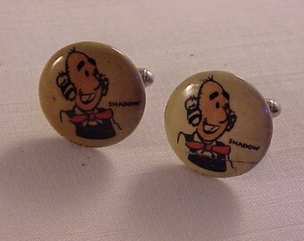 Kelloggs Pep Pin Cartoon Character Shadow Cuff Links