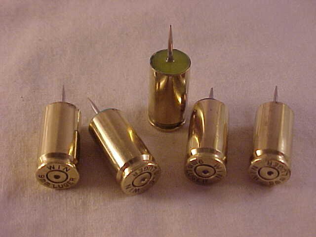 Details about / /"BULLET POINTS®/" Brand BRASS 9MM Bullet Shell Push Pin Set Qty 6