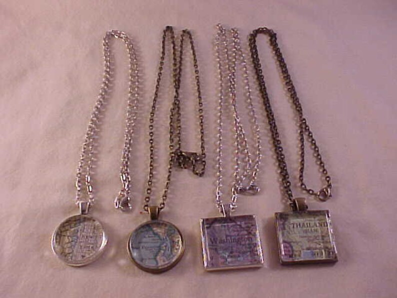 New York City Map Necklace / Atlas Map Necklace / New York Map Etsy