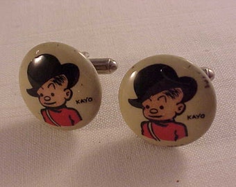 Kelloggs Pep Pin Cartoon Character Kayo Cuff Links