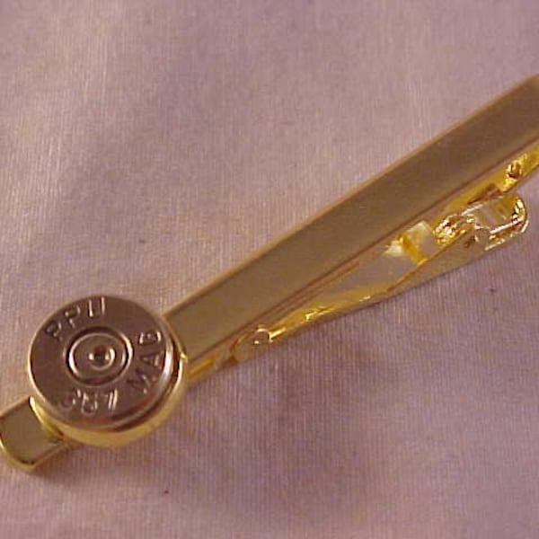 357 Magnum Bullet Gold Tie Clip / 357 Tie Clip / Recycled Tie Clip / Repurposed Tie Clip / Gift For Him / Gift For Dad