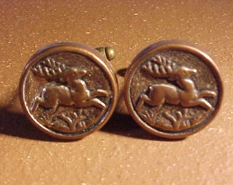 Vintage Button Cuff Links - Stag Image