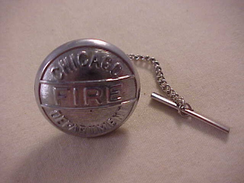 Vintage Chicago Fire Department Uniform Button Tie Tack