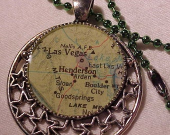 Las Vegas Neveda Vintage Atlas Map Christmas Ornament