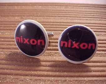 Nixon Cuff Links Vintage Political Campaign Buttons - Free Shipping to USA