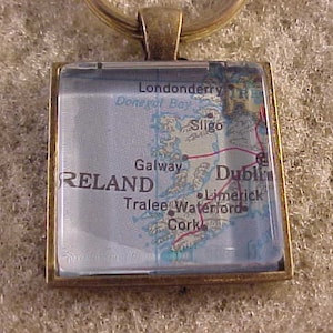 Atlas Map Key Chain / Ireland Key Chain / Map Keychain image 1