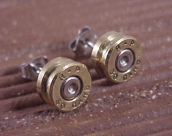 PRICE REDUCED Bullet Earrings 30 Caliber Carbine Brass Rifle Shell / Gift For Her / Gift For Mom / Recycled Earrings / Repurposed Earrings