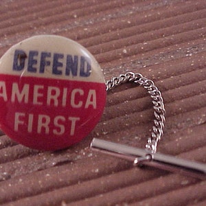 Tie Tack - Defend America First Vintage Pinback Button