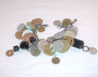 Altered Art Chunky Charm Bracelet - Free Shipping to USA