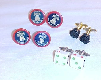 4 Pair Cuff Links Wholesale Lot - Repurposed Found Objects