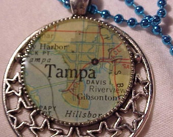 Tampa Florida Vintage Atlas Map Christmas Ornament