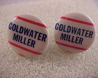 Vintage Barry Goldwater Campaign Pin Cuff Links - Free Shipping to USA