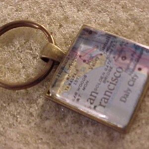Atlas Map Key Chain / San Francisco Key Chain / Map Keychain / San Francisco Key Ring