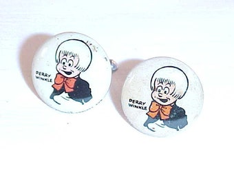 Kelloggs Pep Pin Cartoon Character Perry Winkle Cuff Links