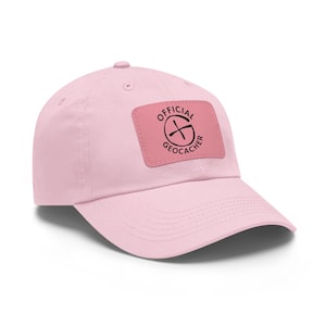Geocaching Hat with Leather Patch: Official Geocacher. Geocaching Swag