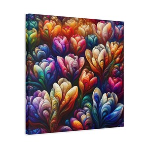 Vibrant Floral Matte Canvas Art, Colorful Wall Decor, Contemporary Home Art, Gift for Art Lovers, Spring Decor, Abstract Flowers