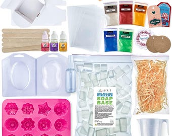 Melt and Pour Glycerin Soap Making Kit, Natural Handmade Soap Craft Supplies