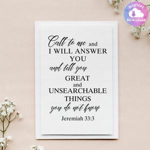 Jeremiah 33:3 Call to me and I will answer you Bible Verse SVG PNG PDF Sticker, Christian, Scripture, Digital Download, Cricut, Silhouette