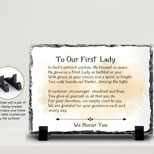 Pastor’s Wife Gift, First Lady Appreciation Stone Plaque with Heartfelt Prayer, Unique Church Leader Birthday or Church Anniversary Keepsake afbeelding 5