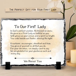Pastor’s Wife Gift, First Lady Appreciation Stone Plaque with Heartfelt Prayer, Unique Church Leader Birthday or Church Anniversary Keepsake afbeelding 3