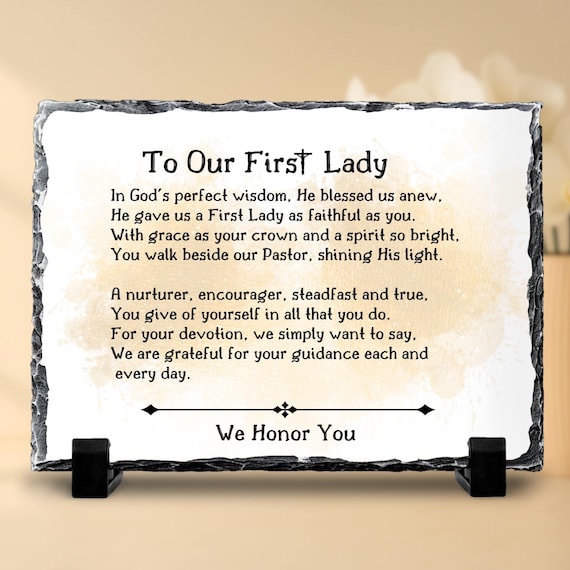 Pastor’s Wife Gift, First Lady Appreciation Stone Plaque with Heartfelt Prayer, Unique Church Leader Birthday or Church Anniversary Keepsake