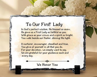 Personalized First Lady Stone Plaque, Pastor's Wife Gift