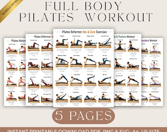 Full Body Pilates Reformer Workout Charts (Printable PDF)