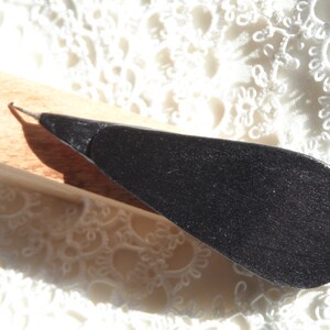 Ebony tatting shuttle with rosewood inlay 2.5 with 0.7 hook image 4