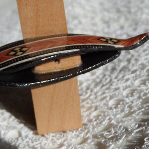 Ebony tatting shuttle with rosewood inlay 2.5 with 0.7 hook image 7