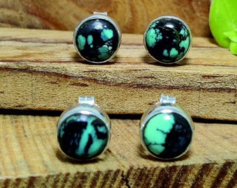 Pendientes de turquesa, joyería delicada de plata de ley 925, piedra natal de diciembre.