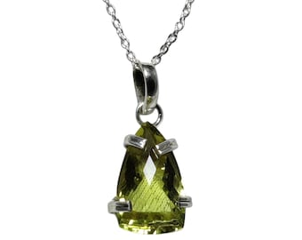 Natural Citrine Crystal Pendant | Sterling Silver Necklace | November Birthstone & Prosperity Stone
