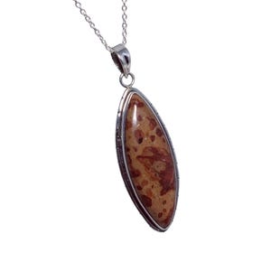 Asteroid Jasper Pendant | 925 Sterling Silver | Boho Crystal Necklace | Handmade Healing Jewelry | Gemstone Gift for Her or Him | Sale