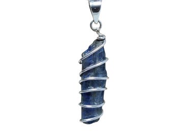 Raw Blue Kyanite Wire Wrapped Pendant | 925 Sterling Silver Necklace | Healing Crystal Jewelry