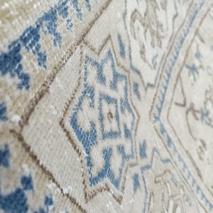7x10 Rug, Large Area Rug, Begie Green Rug, Turkish Vintage Rug, Wool Rug, Floral Carpet, Bohemian Decor Rug, Rustic Decor, 6&#39;10x10&#39;3&quot; ft#163