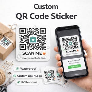 Custom QR Code Vinyl Sticker | Personalized Scan Me Decal