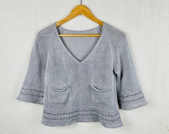 Knit T-shirt / Blouse / Top -  Linen/Mohair/Lurex