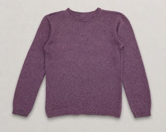 Jersey unisex de punto con cuello redondo, 100% lino.