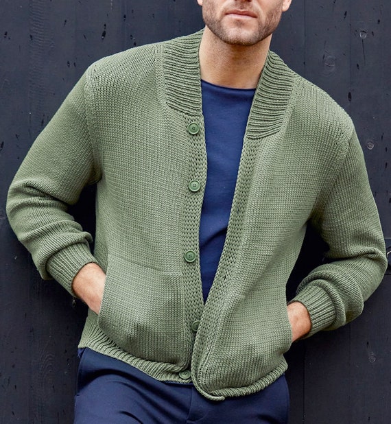 Men Knit Jacket/Cardigan - Extra Fine Wool(Cashwool)