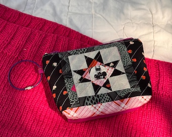 Quilted Star Micro Bag Keychain: Pink Strawberry Coquette Charm