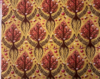 Rare OOP Tula Pink tree of life yellow cotton fabric