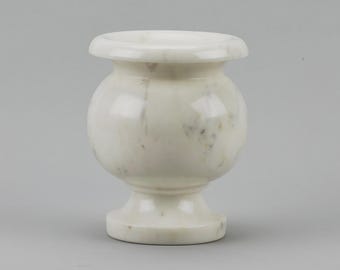 Jarrón de mármol tallado a mano – Urna tradicional de piedra de Jaipur, jarrón floral clásico