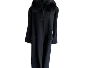Marvin Richards (Vintage) Wool Coat w/Faux Fur Collar - Size 16