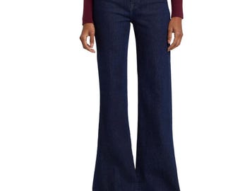 7 for All Mankind Denim Trouser - Size 32 (NWT) Flare/Wide Leg - Dark Indigo