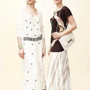 Anthropologie Esker Maxi Skirt - White/Tan - LG image 3