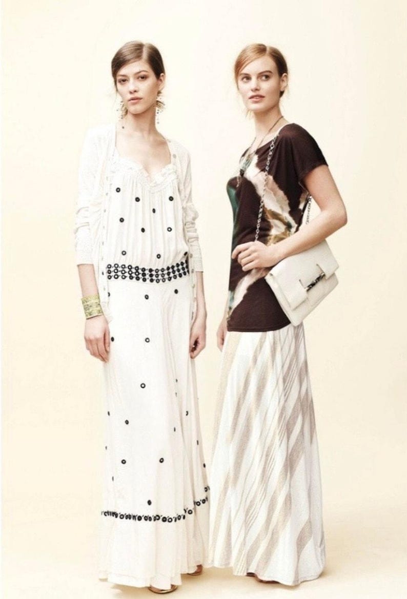 Anthropologie Esker Maxi Skirt - White/Tan - LG image 3