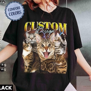 Custom Vintage Pet Shirt - Personalized Cat Bootleg Rap Tee, Funny Cat Shirt, Personalized Pet Shirt, Custom Pet Face Design,Pet Lover Shirt
